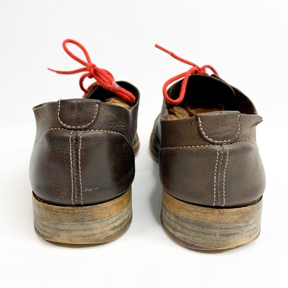 ALL SAINTS Men's Dark Brown Leather Oxford Shoes - Picture 5 of 8